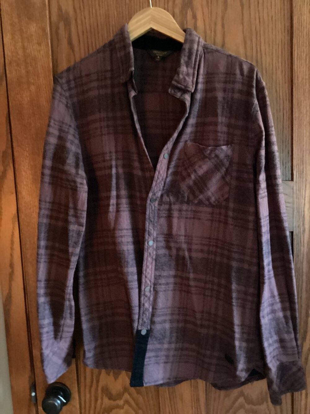 Purple Men's Flannel Shirt Large L Outpost Makers